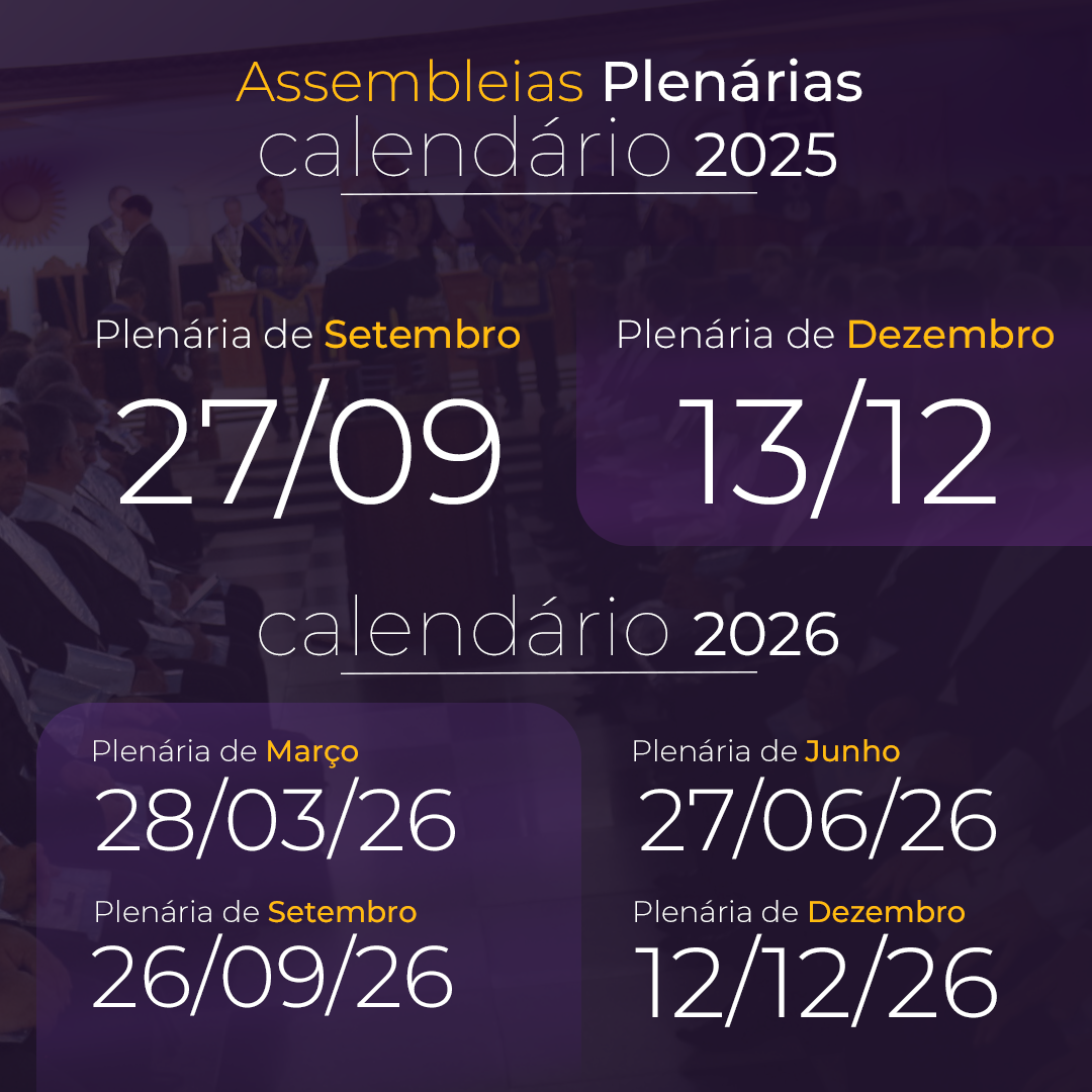 Confira as datas das Assembleias Plenárias 2025/2026