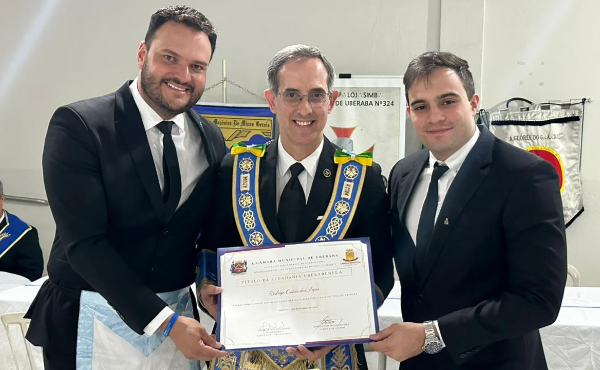 Sereníssimo Grão-Mestre recebe Título de Cidadão Honorário de Uberaba